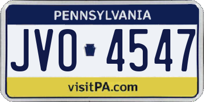 PA license plate JVO4547