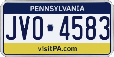 PA license plate JVO4583