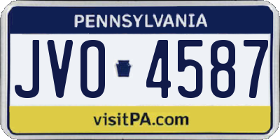 PA license plate JVO4587