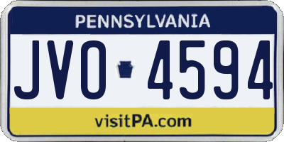 PA license plate JVO4594