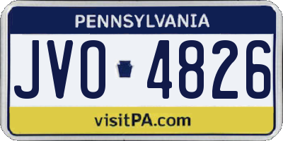 PA license plate JVO4826