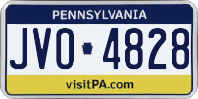 PA license plate JVO4828
