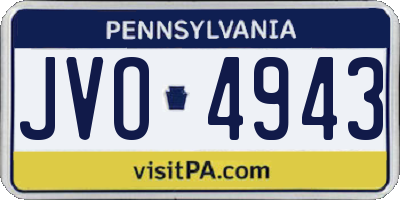 PA license plate JVO4943