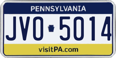 PA license plate JVO5014