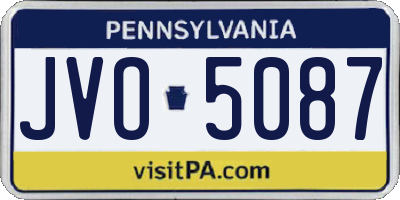 PA license plate JVO5087