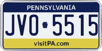 PA license plate JVO5515