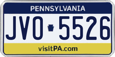 PA license plate JVO5526