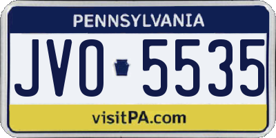 PA license plate JVO5535