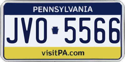 PA license plate JVO5566