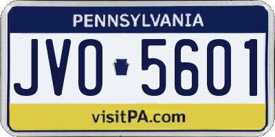 PA license plate JVO5601
