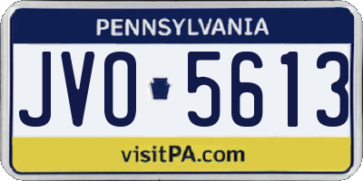 PA license plate JVO5613