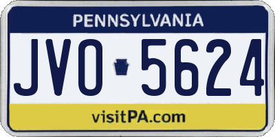 PA license plate JVO5624