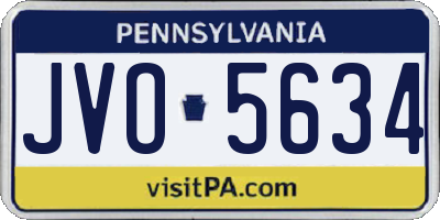 PA license plate JVO5634
