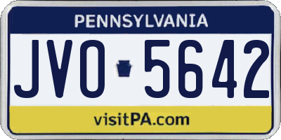 PA license plate JVO5642