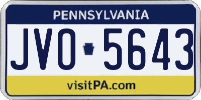 PA license plate JVO5643