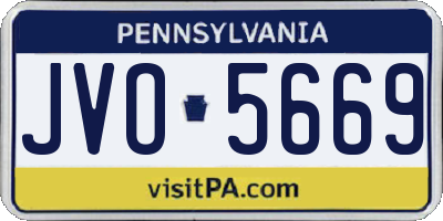 PA license plate JVO5669
