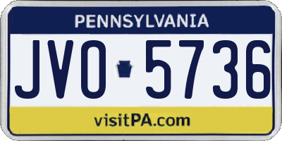 PA license plate JVO5736