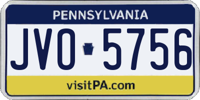 PA license plate JVO5756