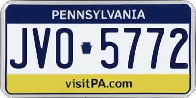 PA license plate JVO5772