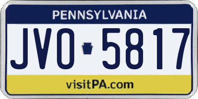 PA license plate JVO5817