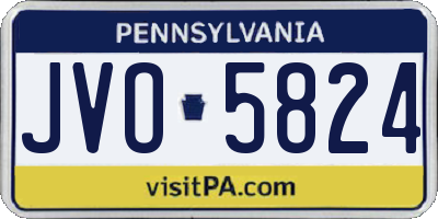 PA license plate JVO5824
