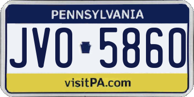 PA license plate JVO5860