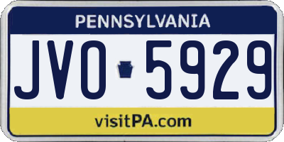 PA license plate JVO5929