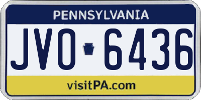 PA license plate JVO6436