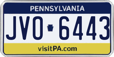 PA license plate JVO6443