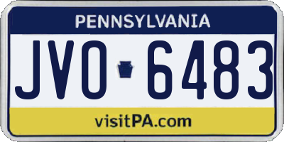 PA license plate JVO6483