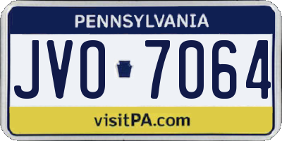 PA license plate JVO7064