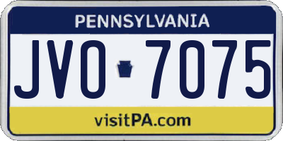 PA license plate JVO7075