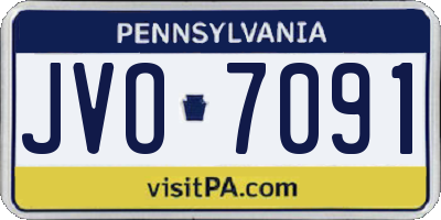PA license plate JVO7091