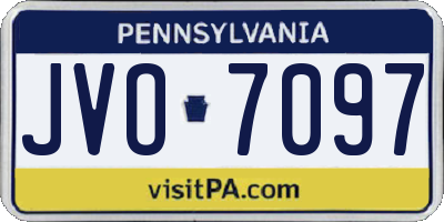 PA license plate JVO7097