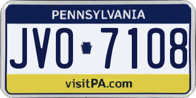 PA license plate JVO7108