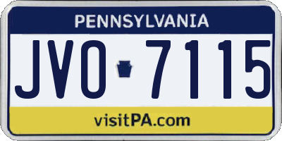 PA license plate JVO7115