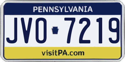 PA license plate JVO7219