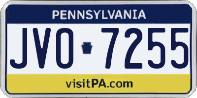 PA license plate JVO7255
