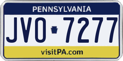 PA license plate JVO7277