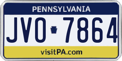 PA license plate JVO7864