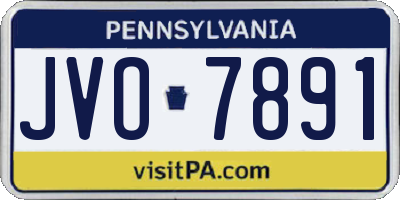 PA license plate JVO7891