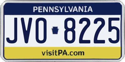 PA license plate JVO8225