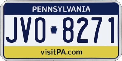 PA license plate JVO8271