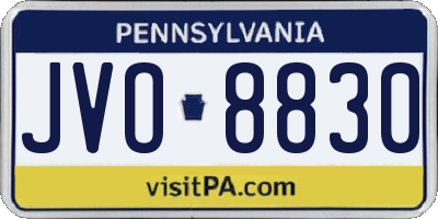 PA license plate JVO8830