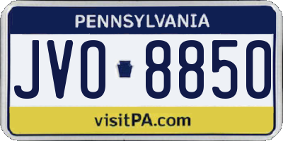 PA license plate JVO8850