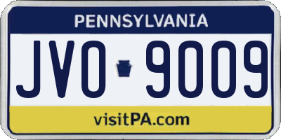 PA license plate JVO9009