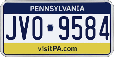 PA license plate JVO9584