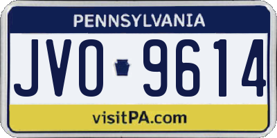 PA license plate JVO9614