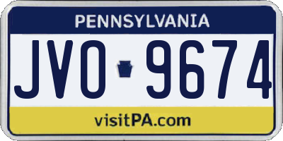 PA license plate JVO9674