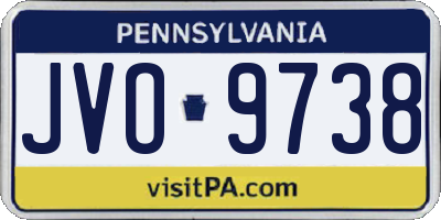 PA license plate JVO9738